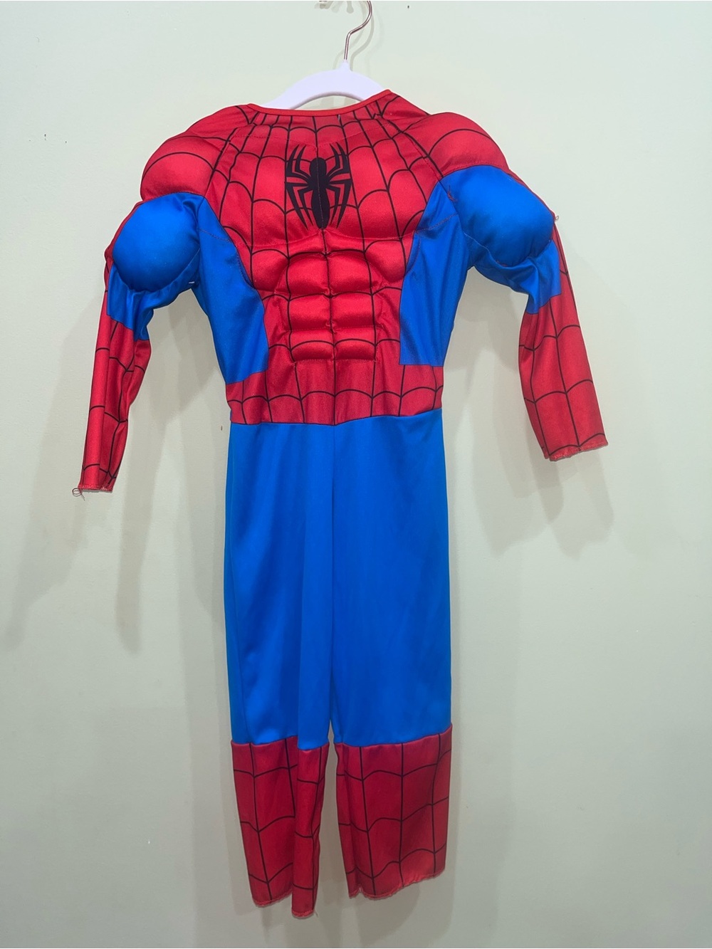Spider-Man Padded Muscle Suit Halloween Costume Red/Blue Polyester Boys Size 3-4